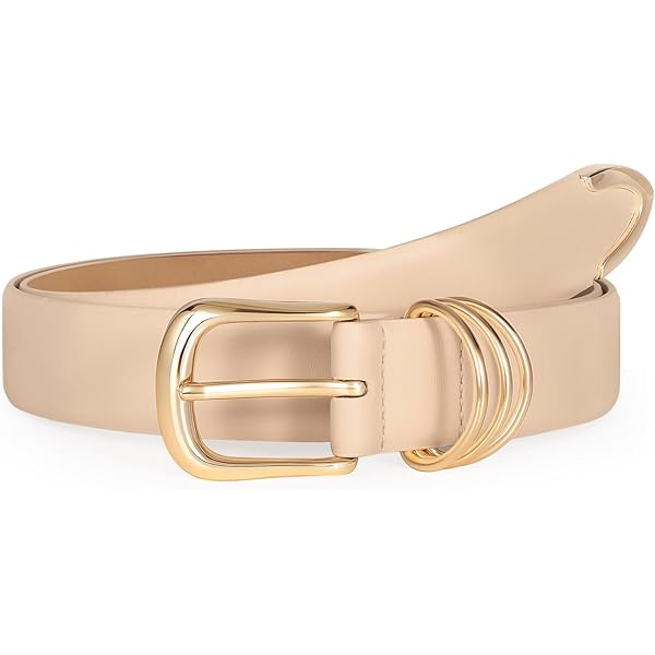 JasGood Ratelriem voor dames, 3,1 cm breed, automatische leren riem voor jeansbroeken met gouden schuifgesp, Klassiek zwart., S:95cm(Taillengröße 66-75cm