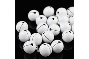 100 Laute weiße Glöckchen Schellen mit Öse - ca. 17x13 mm - Aus Kupfer - Kleenes Traumhandel®