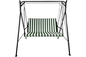 Il Tuo Artigiano Design Cuscino Fasciato per dondolo da Giardino - Dondolo 2 posti, Dondolo 3 posti, Dondolo 4 posti - Made in Italy (3 posti - 135x55 cm, Bianco E Verde)