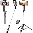 celfiexpt Selfie Stick Tripod, 37.8 inch Long with Reinforced Tripod, Wireless Remote, Compatible with Cellphone & GoPro, Black