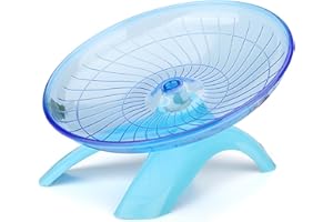 GELISHAN Flying Saucer Hamster Wheel Super-Silent Hamster Wheel Plastic Stable Pets Exercise Wheel Non Slip Run Silent Wheel for Small Pets (Blue)