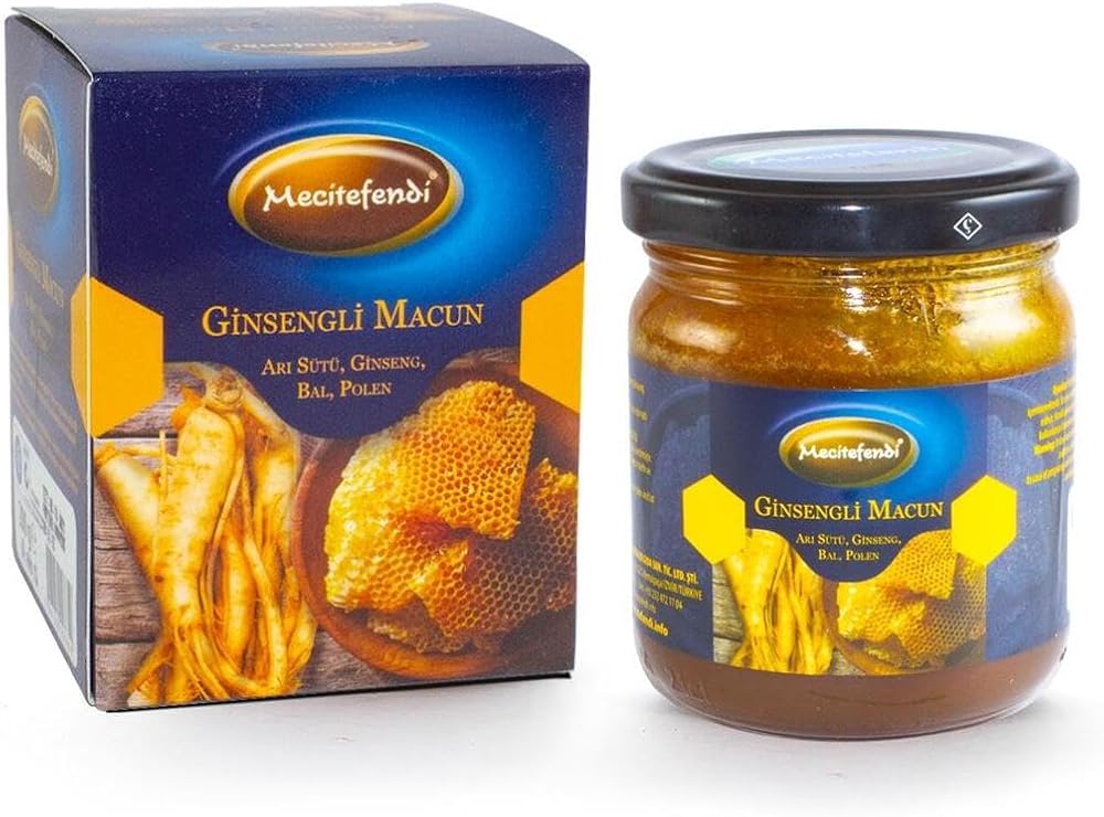 Mecitefendi Ginsengli Macun, Bal, Arı Sütü, Ginseng ve Polen ile, 200 Gr | %100 Doğal