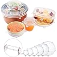 RabbitStorm Elastic Silicone Lids, Reusable Plastic Wrap, Alternative for Storage Pails and Containers, Set of 6 Different Sizes, to Keep Food Fresh
