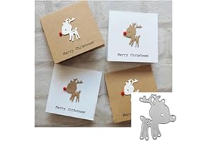 BEETIRRYHU Christmas Deer Metal Die Cuts for DIY Embossing Card Making, Scrapbooking, Book Tags - Decorative Paper Cutting Dies With Frame