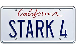 CELEBRITY MACHINES Iron Man | STARK 4 | Metal Stamped License Plate
