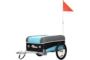 SAMAX Transport przyczep rowerowych z pokrowcem i sprzęganie, bagaż podręczny 40 kg / 120 litrów w kolorze niebieskim/szarym - edycja sportowa