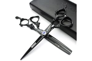 SHARONDS Forbici professionali da barbiere Forbici da barbiere 6/7/8/9 pollici di alta qualità ed efficienza con kit di taglio (6 pollici, 2 pezzi)