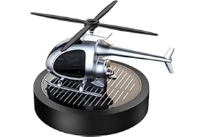 ‎KWAK'S Kwak's Auto-Lufterfrischer, Solarflugzeug, rotierender Auto-Lufterfrischer, ätherisches Öl, Diffusor, Duft, Auto-Dekoration, Auto-Innenausstattung (Schwarz)