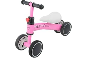 Almar Baby Bicicleta Rosa sin Pedales para Bebes de 12 a 24 Meses Bici de Equilibrio para niños correpasillos Bebe