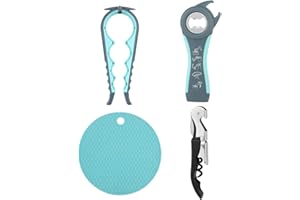 NOXYZA Apribarattoli, Multifunzione Apribottiglie, Apriscatole Manuale, Apriscatole Per Lattine e Bottiglie,Svita Tappi Domestico Professionale,per Cucina, Ristorante,Bar, Anziani