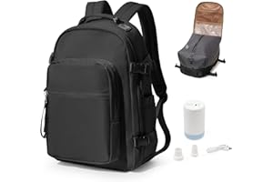bergsalz Zaino Sottovuoto Viaggio Con Pompa,Zaino Da Viaggio Grande Da Donna Uomo Aereo Bagaglio a Mano Ryanair Con Sottovuoto Incorporato Nero