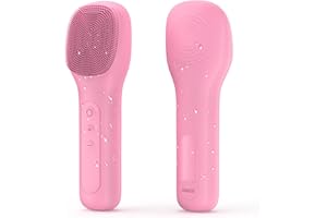 SHOBES Brosse de nettoyage du visage rechargeable étanche pour nettoyer exfolier le visage masser exfoliant électrique pour femmes et hommes (Light Pink)