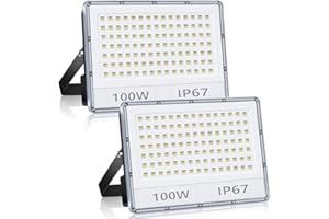 ANNIFUNLY 2 PCS Projecteur LED Extérieur, Projecteur Exterieur LED 100W 10000LM, Puissant Spot LED Extérieur 6500K, IP67 Etanche Eclairage Extérieur Blanc Froid pour Cour, Jardin, Garage
