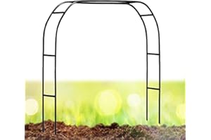 ARtsim 120 180 160 280 cm Breite Rosenbögen Rankgitter Gartenbogen für Kletterpflanzen Hochzeit Deko Torbogen Rosenhilfe Spalier Metall stabil (Color : Schwarz, Size : 280cm x 220cm)