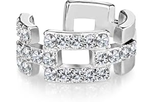 Bungsa Ear Cuff Crystals Cubic Zirconia Stone for Women