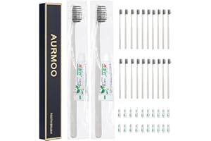 AURMOO 20 Cepillo de Dientes Desechable, Cepillos de Viaje con Pasta de Dientes, Cepillos de Dientes Desechable, Toothbrushes para Hoteles, Campamentos y Viajes, Empaquetados Individuales.