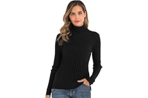 Enjoyoself Damen Strickpullover Gerippter Rollkragenpullover Feinstrick Elegant Langarm Strickpulli Stretch Warmer Winter Rolli