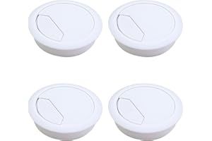 KARJIAJA 4 Stück Kabeldurchführung Kunststoff Weiß, Schreibtisch Tülle Runde Kabellose Kabeldurchlässe Kabeldose Bohr-Ø 60 mm Kabelführung zum Eindrücken Schreibtischkanal Kabeldurchlass