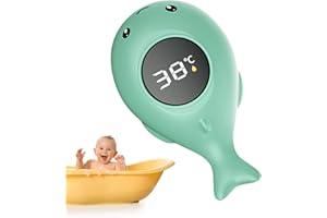 MANOLYEE Thermomètre Numérique De Bain Pour Bébé - Thermomètre De Bain Baleine - Thermomètres À Eau Numériques Flottant Avec Affichage LED Pour Mesurer La Température De L'eau Pour Piscine, Baignoire, Spa