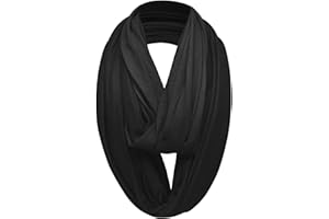 Basic Sense Cotton Rich Jersey Snood Scarf Plain Long Tube Neck Warmer for Unisex