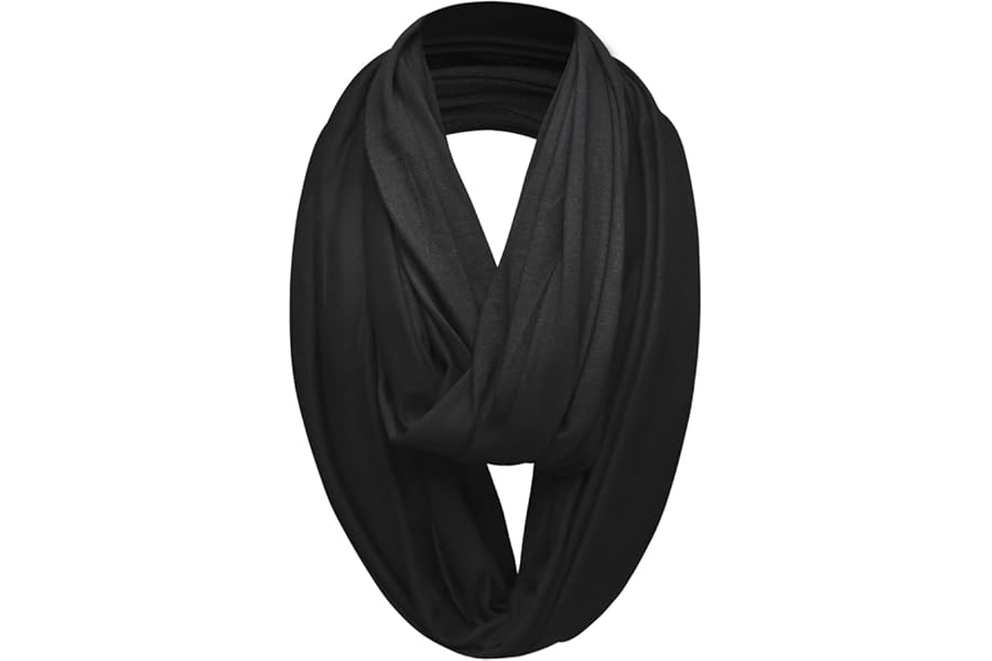 Basic Sense Cotton Rich Jersey Snood Scarf Plain Long Tube Neck Warmer for Unisex