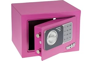 HMF 46126-15 Safe Tresor klein mit Zahlenschloss, Möbeltresor | 23 x 17 x 17 cm | Pink