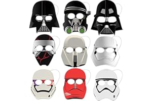 BSNRDX Star Wars Maschere Festa Bambini 9pcs Cosplay Maschere per Bambini con Corda Elastica per Bambini per Regali di Compleanno e Giochi di Ruolo per Feste Mascherine