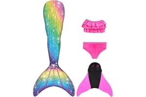 NAITOKE Costume da Sirena per Bambina Coda Sirena Bambin