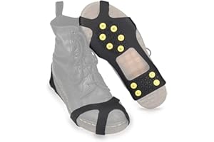 ‎NAVARIS Navaris Mikro-Spikes für Schuhe - Silikon Mikro Schuhspikes mit 10 Metall Stollen - Schnee EIS Wandern Sport - Schuhkrallen für Damen Herren Kinder