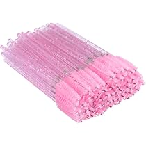 200 Stück Einweg-Wimpernbürsten – Biegsamer Kopf, Für Mascara & Wimpernverlängerung, Pink & Lila (je 100 Stück)