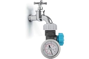 Hapivida Water Pressure Regulator Valve with Pressure Gauge, Adjustable Brass Garden Irrigation Controller for Greenhouse Lawns RV Travel Trailer