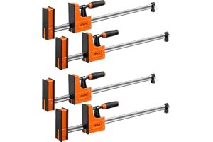 VEVOR Snickarstångsklämmor, F-klämma 60,96 cm, 4 stycken, lastkapacitet 680 kg, 2 lägen, med lager, ergonomiskt handtag, kolstålstång, för träbearbetning