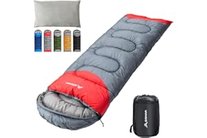 BISINNA Sleeping Bag with Pillow - 4 Season Lightweight Waterproof Warm Sleeping Bag with a compression sack for Adults, Women, Men's Outdoors Camping, Hiking, Backpacking