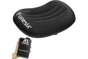 Funesla Camping Pillow Inflatable, Compressible, Lightweight Inflatable Pillows for Camping, Small Inflatable Travel Camping Pillow for Adults Kids, Backpacking, Hiking, Beach-Black
