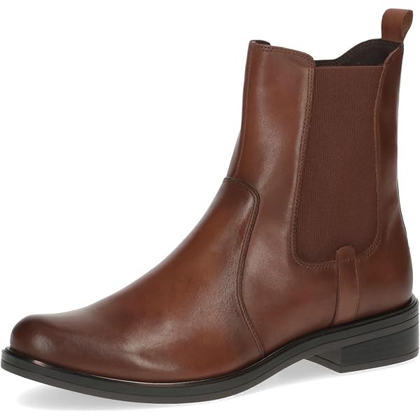 Tamaris Essentials Enkellaarsjes cognac Lak