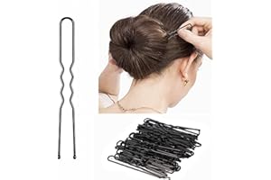 JINGXINXIN •U Shaped Hair Pins,Black Metal Bobby Hair Styling Grips, 100 PCS 6cm /2.4in Hair Bun Clips for Women Girls