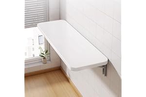 MAYMA Tavolo da parete pieghevole in legno, tavoli da sala da pranzo, tavolo pieghevole multifunzionale, tavolo da cucina, scrivania per computer, scrivania (bianco - 80 x 60 x 1,6 cm)