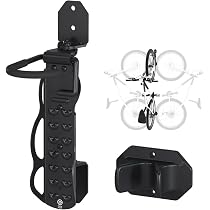 Support Vélo Mural 4 Crochets - Porte-vélo Vertical, Charge 35 Kg, Noir