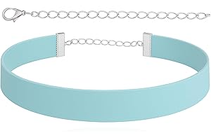 STACKABLE CREATIONS Classic Black Leather Choker Necklace for Women Girls, 90s Ribbon Neck Collar