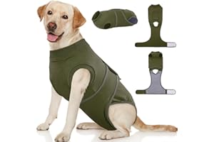 Kuoser Hundebody Nach Op Hündin Hundebody Nach Kastration Rüde Body für Hunde Nach Op, Atmungsaktiv Body Hunde Nach Op Rüde Op Body Hund Kastration Hündin, E-Halsband Alternative für Hund, Grün L