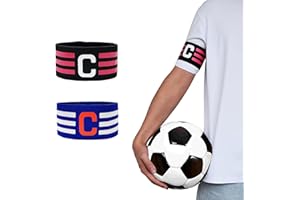 ARTGHJL Brazalete de Capitán de Fútbol, Ajustable Brazalete de Fútbol, Banda del Capitán para Fútbol, Brazalete de Capitán de Fútbol para Niños y Adultos, para Fútbol, Baloncesto, Tenis, 2 Piezas