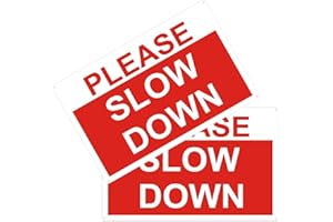 Goodvia Please Slow Down Signs Reflective Aluminum 18 X 12", 2 x Speed Limit Signs PLEASE SLOW DOWN Children Playing Kids at Play Safety Road Warning Sign