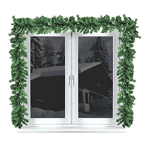 2 Stück Weihnachtsgirlande Tannengirlande 270cm Weihnachtsdekoration weihnachtliche Fensterdekoration Türdekoration Weihnachtsschmuck Tannengrün künstlich - 2