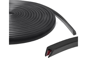 FONWUJIOT Kantenschutz für Bleche, 3M/6M, schwarz/weiß, U förmiger Kantenschutz Gummi, Kantenschutzprofil für Autotüren, Luken, Tischecken oder dünne Gegenstände (Schwarz, 3MM/6M)