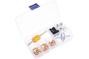 upain 40 Teilig Reifenventil Kern Werkzeug Set mit Doppel Ventilkern, 4 in 1 Ventilkern Reparatur Werkzeug, 30 Ventileinsätze, 8 Reifenventil Kappen, für Auto Motorrad Fahrrad