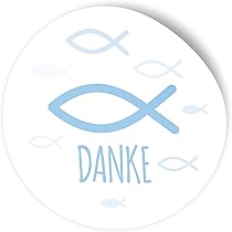 Itenga 24er-Set Geschenkboxen Mit Griff + Sticker - Danke Fisch Design In Blau