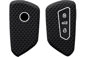 kwmobile Pokrowiec na kluczyk kompatybilny z VW Golf 8 3-przyciskowy kluczyk samochodowy - miękki silikonowy pokrowiec ochronny na brelok samochodowy, czarny/biały