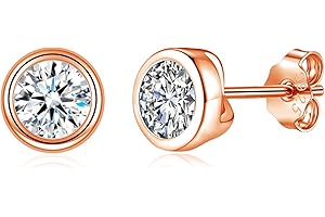 Bewenda Ohrringe Silber 925 Stecker, 925 Sterling Silber Ohrstecker für Damen Mädchen, Hypoallergen Rund Ohrstecker Ohrringe mit Zirkonia, 4/5/6mm Klein Schlafen Knorpel Ohrstecker mit Geschenk Box