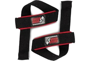 Gorilla Wear Sangles de Levage rembourrées, Noir/Rouge/Blanc, Taille Unique (Lot de 2) Mixte