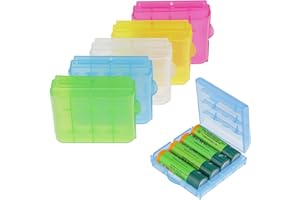 VIN BEAUTY 8 PCS Plastic Battery Boxes, Colorful Battery Boxes, Battery Protection and Storage for AA and AAA, Battery Box Storage, Battery Boxes (Without Batteries)